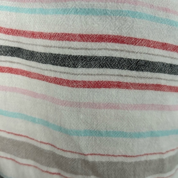 Vintage Linen Tie Front Striped Top Size Small - Picture 7 of 7